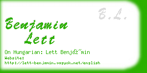 benjamin lett business card